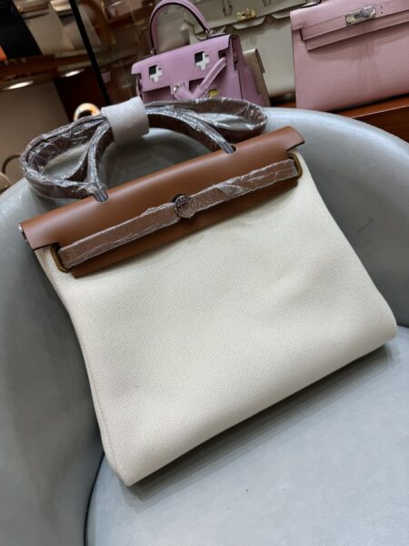[에르메스] 에르백 31cm Vache Hunter & Toile Silver