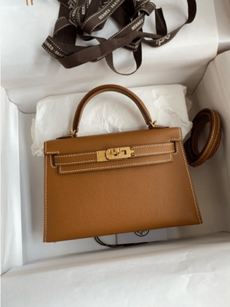[에르메스] 켈리 19cm Epsom Gold