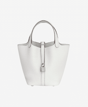 [에르메스] 피코탄 Lock 18cm Taurillon Clemence/ Nata - Silver