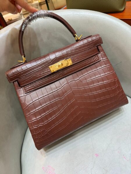 [에르메스] 켈리 28cm Matte Alligator Crocodile