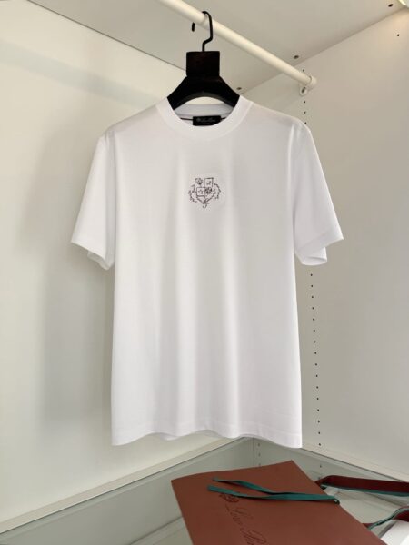 [로로피아나] 자수 문장 로고 코튼 저지 티셔츠 (2 COLORS)