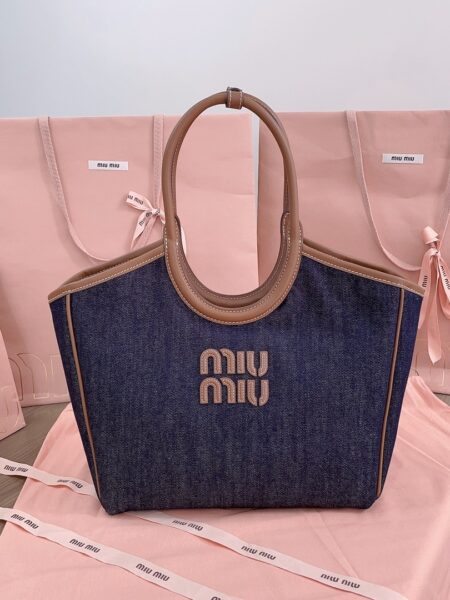[미우미우] Denim and IVY leather bag