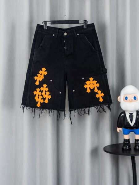 [크롬하츠] 오렌지 패치 데님 쇼츠