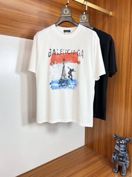 [발렌시아가] 에펠탑 스케이터 그래픽 반팔 티셔츠 (2 COLORS)