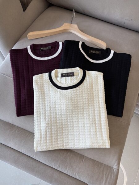 [로로피아나] 니트 반소매 탑 (3 COLORS)