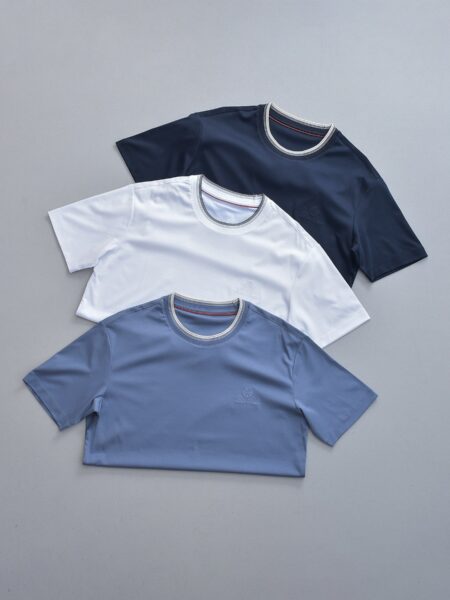 [로로피아나] 자수 로고 디테일 반소매 티셔츠 (3 COLORS)