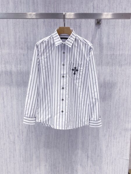 [크롬하츠] 대거 크로스 패치 스트라이프 롱 슬리브 셔츠