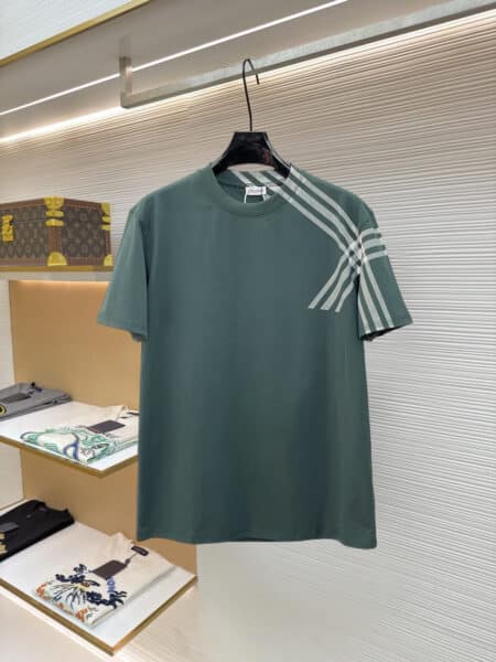 [버버리] 체크 디테일 라운드넥 반팔 티셔츠 (2 COLORS)