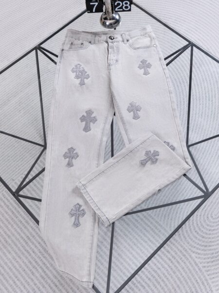 [크롬하츠] 크로스 패치 스트레이트 데님 팬츠