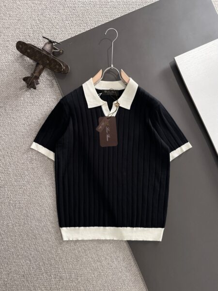 [로로피아나] 칼라 디테일 리브드 니트 폴로 셔츠  (5 COLORS)