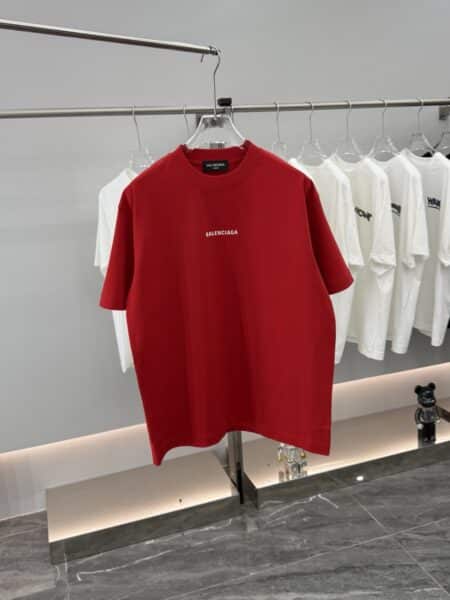 [발렌시아가] 글리터 로고 핑크 코튼 티셔츠 (3 COLORS)