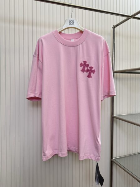 [크롬하츠] 더블 크로스 가죽 패치 티셔츠 (2 COLORS)
