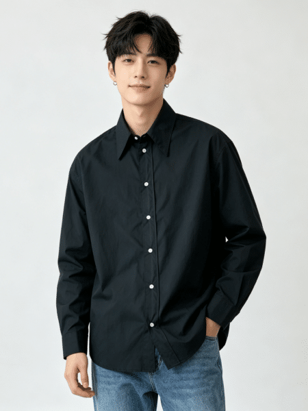 [르메르] 블랙 칼라 셔츠