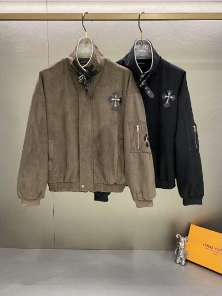 [크롬하츠] 하이넥 크로스 패치 봄버 자켓 (2 COLORS)
