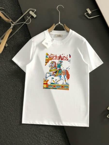 [에르메스] 프린트 코튼 반팔 티셔츠 (2 COLORS)