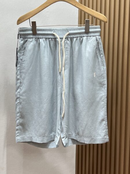 [생로랑] 남성 린넨 코튼 라이트 블루 반바지