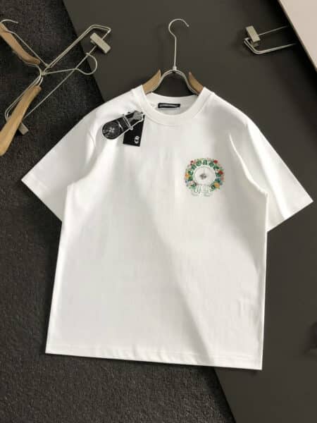 [크롬하츠] 멀티 컬러 플라워 리스 말발굽 반팔티 (2 COLORS)