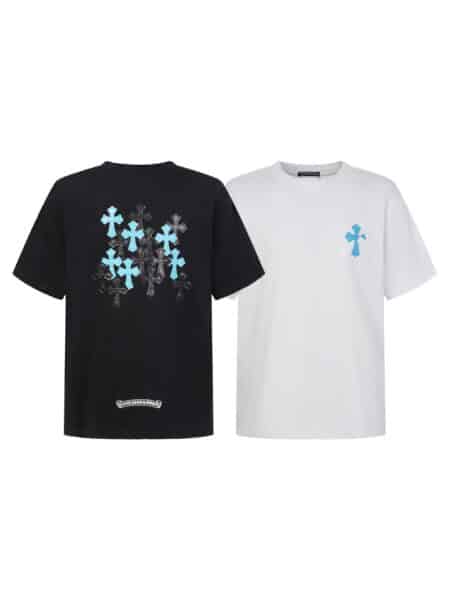 [크롬하츠] 가죽 패치 크로스 티셔츠 (2 COLORS)