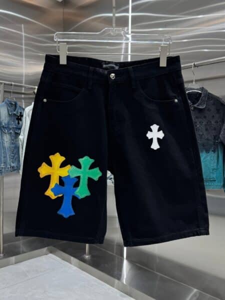 [크롬하츠] 크로스 패치 데님 쇼츠 (2 COLORS)