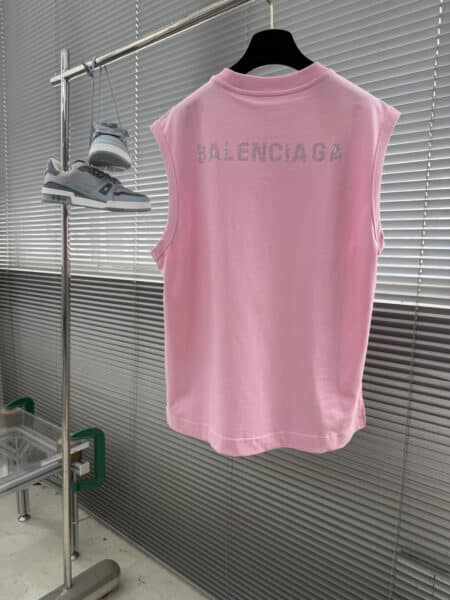 [발렌시아가] 라인스톤 로고 민소매 티셔츠 (4 COLORS)