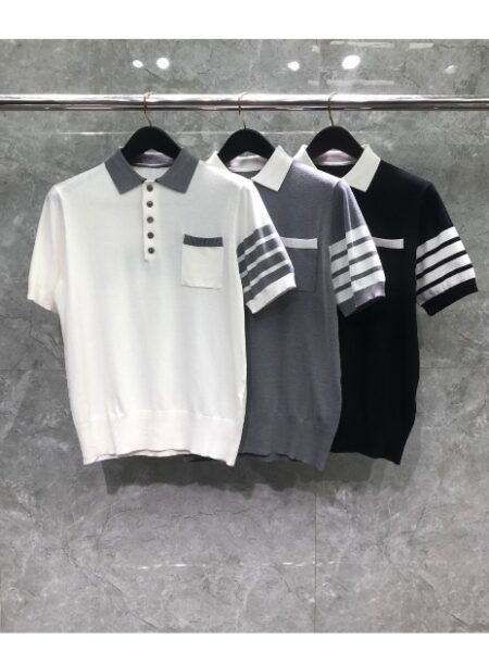 [톰브라운] 4바 스트라이프 포켓 니트 티셔츠 (3 COLORS)