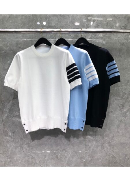 [톰브라운] 4바 스트라이프 니트 반팔 티셔츠 (3 COLORS)