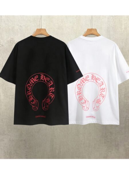 [크롬하츠] 레드 홀스슈 로고 숏슬리브 티셔츠(2 COLORS)