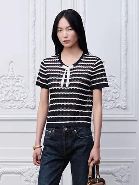 [디올] Dior Marinière 반소매 스웨터 624S75A3102
