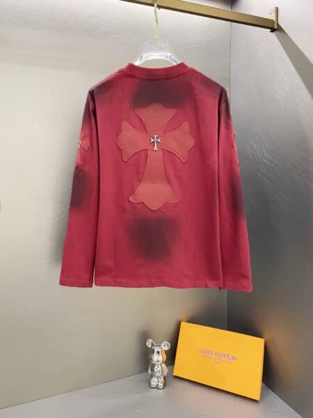 [크롬하츠] 빈티지 워싱 레드 크로스 패치 롱슬리브