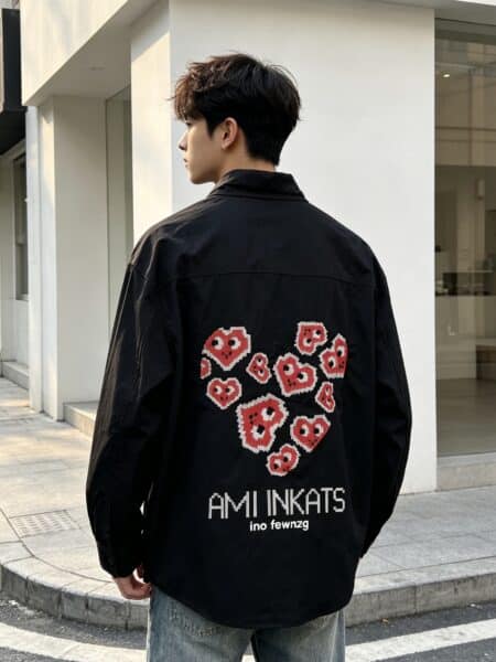 [아미] 하트 로고 자수 포켓 셔츠 (2 COLORS)