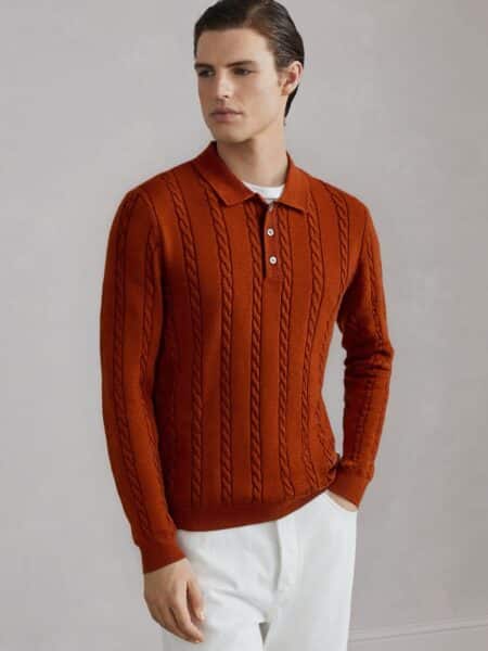 [브루넬로 쿠치넬리] 롱슬리브 카라 니트 스웨터 (5 COLORS)