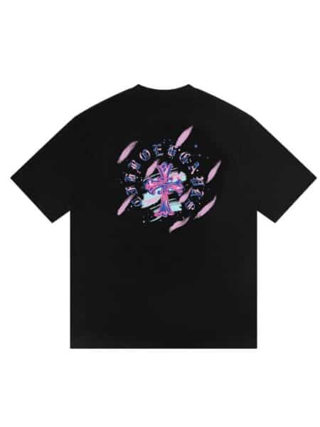 [크롬하츠] 핑크 그라데이션 크로스 반팔 티셔츠 (2 COLORS)