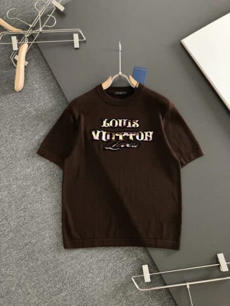 [루이비통] 로고 자수 라운드넥 니트 티셔츠 (3 COLORS)