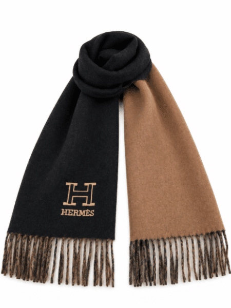 [에르메스] 클래식 H 자수 로고 양면 램스울 머플러 (2 COLORS)